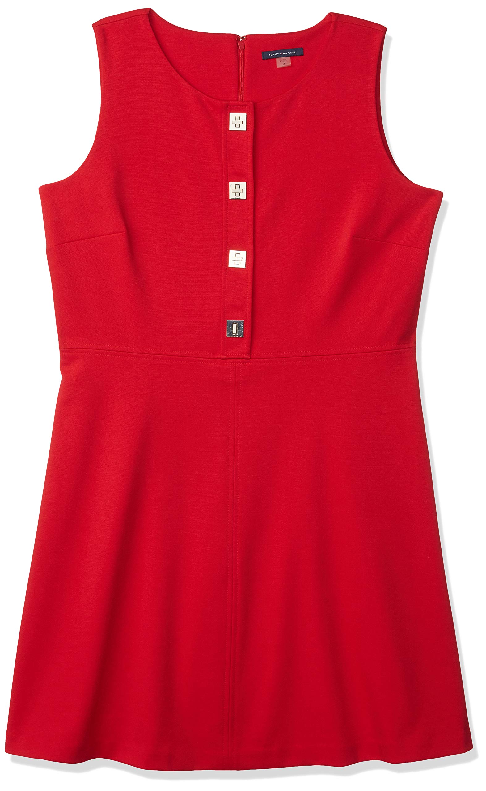 Tommy Hilfiger Women's Turn Key Tommy Ponte Fit and Flare Dress - Classic A-Line Style for Work, Date Night & Special Occasions
