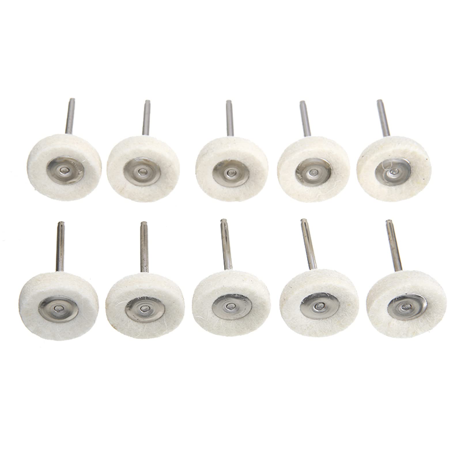 10Pcs 25mm Wool Felt Polishing Buffing Wheels for Rotary Tools - 3mm Shank Drill Grinder Accessories Kit for Metal, Wood & Jewelry Polishing - Perfect for DIY Crafts, Automotive Detailing & Home Improvement Projects