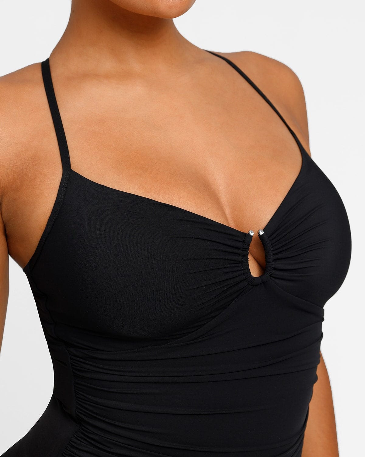Smart Sculpt U Ring Cut Out Shaping Swimsuit - Sexy High Waist Tummy Control Bathing Suit for Women - Perfect for Beach, Pool, and Vacation