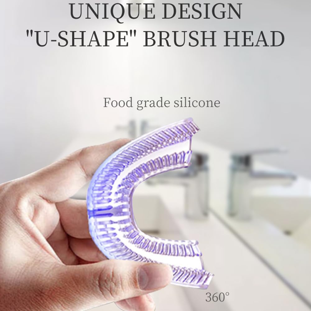 U-Shaped Electric Toothbrush for Adults - 360° Ultrasonic Teeth Whitening Toothbrush with Wireless Charging & LED Light - IPX7 Waterproof - Perfect for Travel, Home Use and Oral Care Gifts