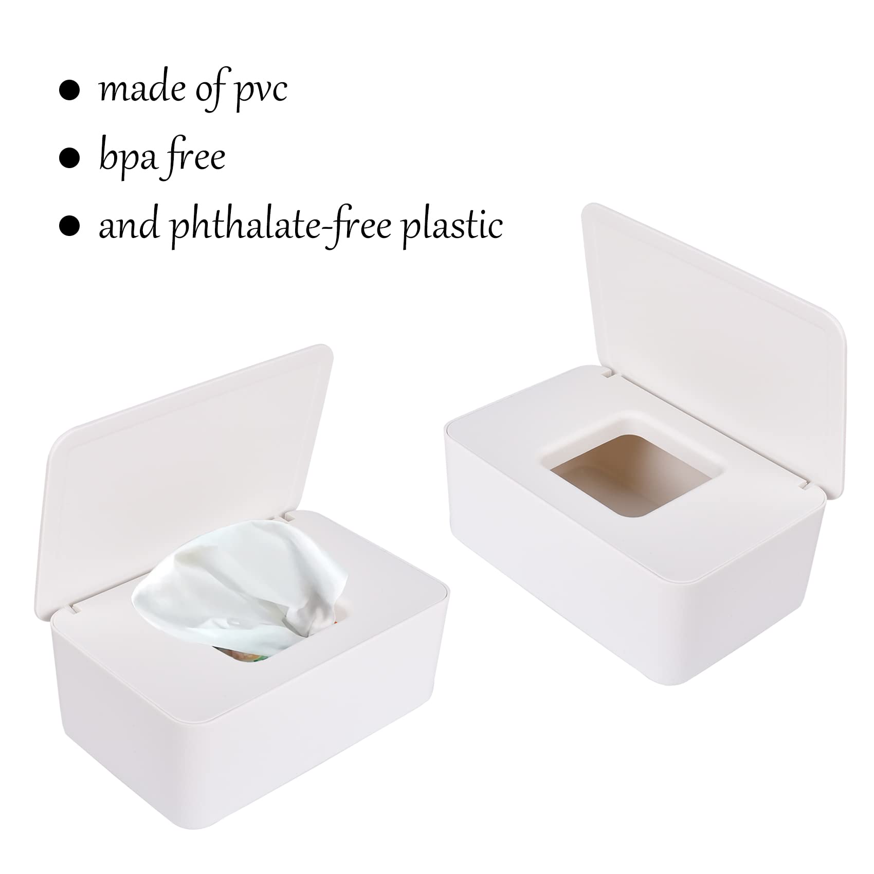 Cuayaes White Tissue Box Cover - Refillable Baby Wipes Dispenser with Sealed Lid - Modern Desktop Tissue Holder & Napkin Organizer for Bathroom, Car, Office - Perfect for Home, Nursery & Travel Essentials