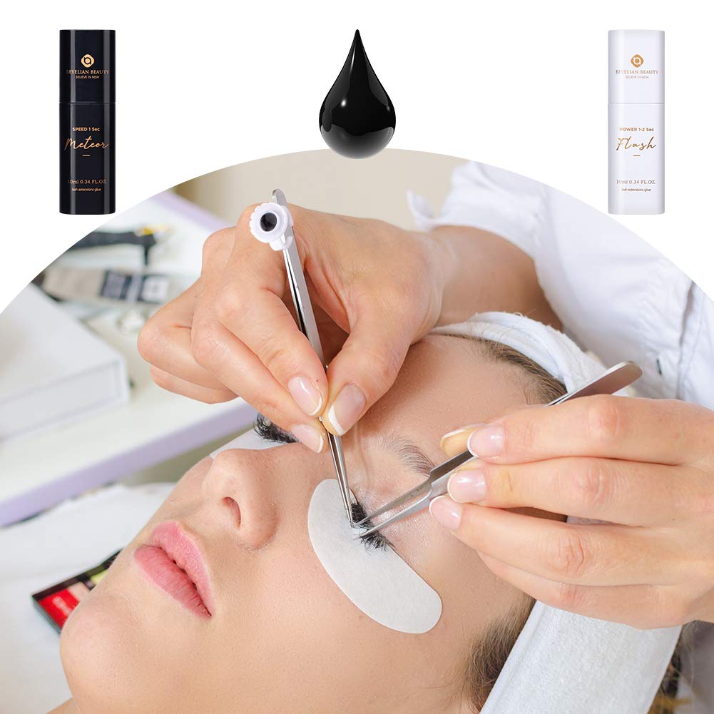 Professional Eyelash Extension Glue 10ml - Fast Drying 1 Second, Long Lasting 6-7 Weeks Retention - Smart Drop Technology for Classic & Volume Lashes (0.03ml per Drop) by BEYELIAN - Perfect for Salon Professionals & DIY Lash Artists at Home