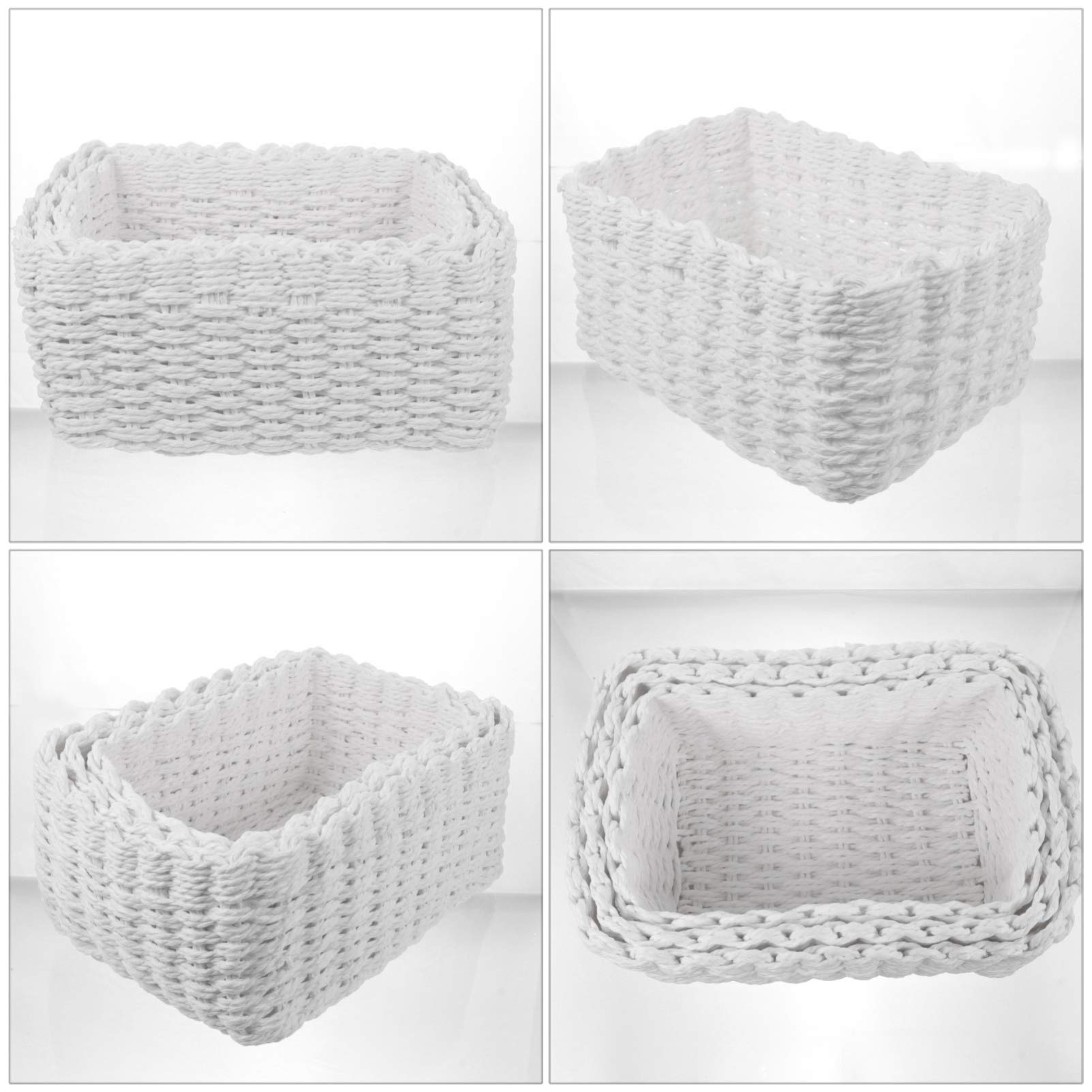 Hemoton 3-Piece Woven Seagrass Storage Baskets Set - Natural Rattan Organizing Bins for Home Decor, Bathroom, Bedroom & Office - Perfect for Cosmetic Storage, Towels, Blankets & Magazines
