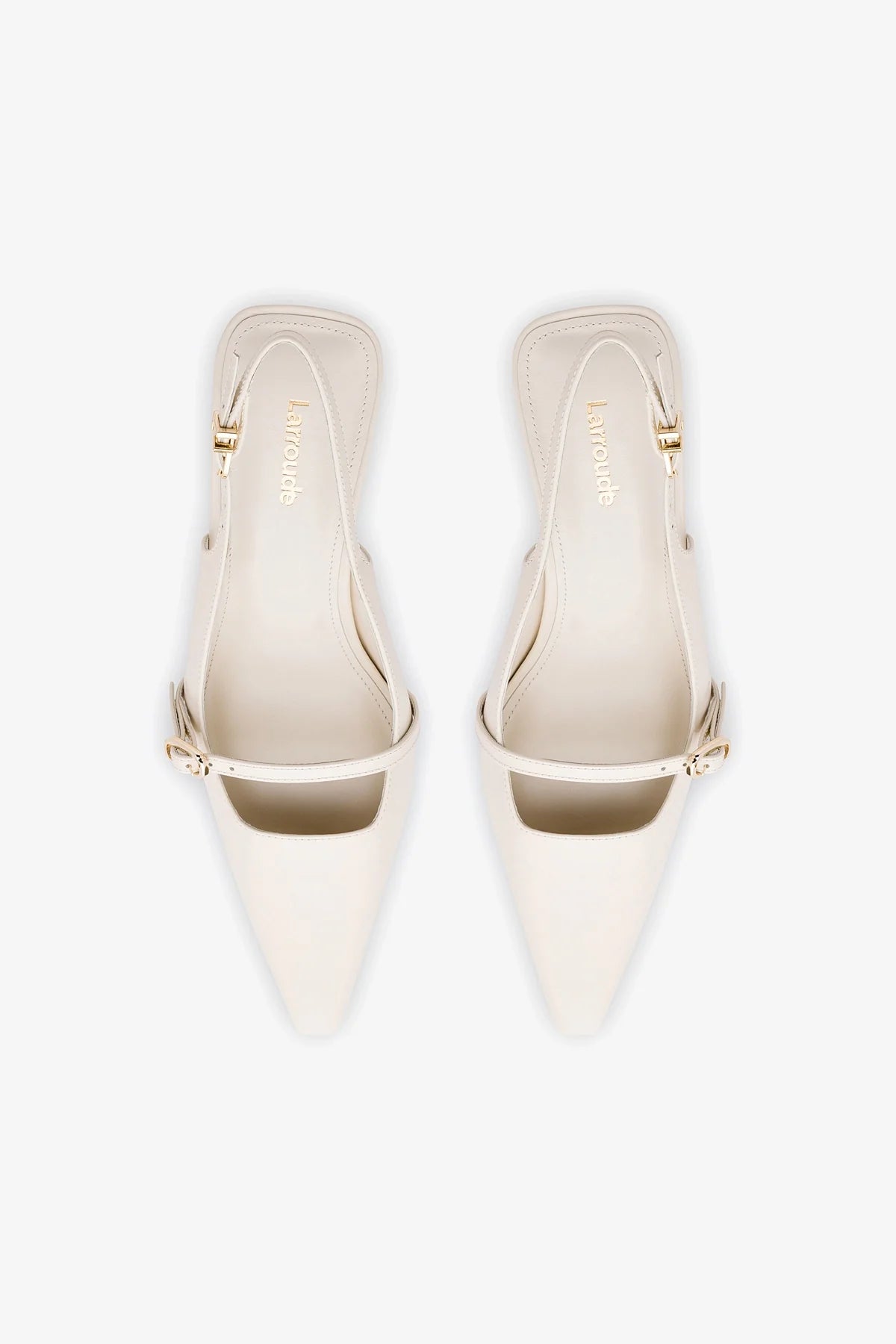 Ines Pump Women's Ivory Leather Heels - Elegant Pointed Toe Pumps for Office, Wedding & Special Occasions