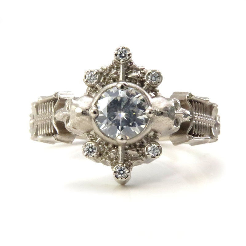 Customizable Skeleton Halo Engagement Ring Setting - Build Your Own Unique Wedding Ring for Proposals & Anniversaries - Perfect for Bridal Jewelry & Special Occasions