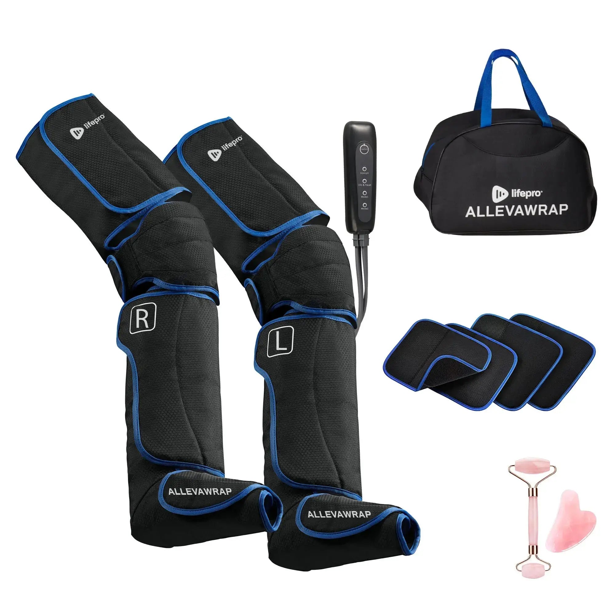 AllevaWrap Pro Air Compression Leg Massager with Vibration - Relieve Pain, Improve Circulation for Athletes, Office Workers & Travelers