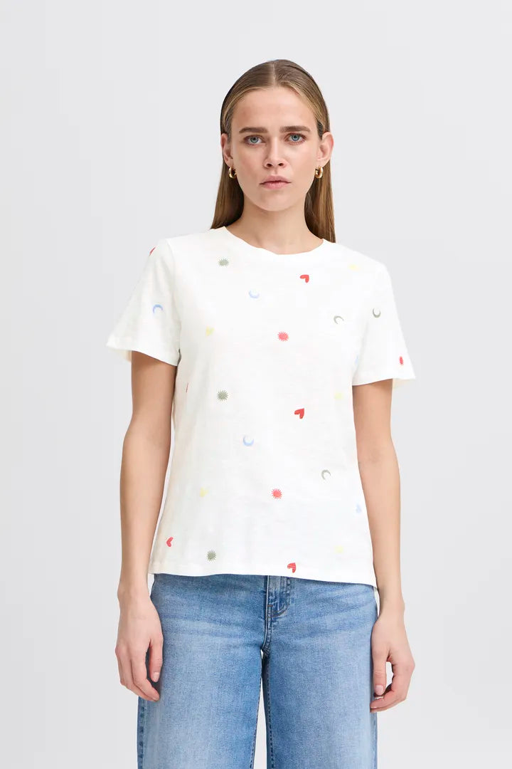 Mindy T Shirt - Cloud Dancer Graphic Tee for Women | Soft Cotton Casual Shirt | Perfect for Everyday Wear, Music Festivals & Street Style