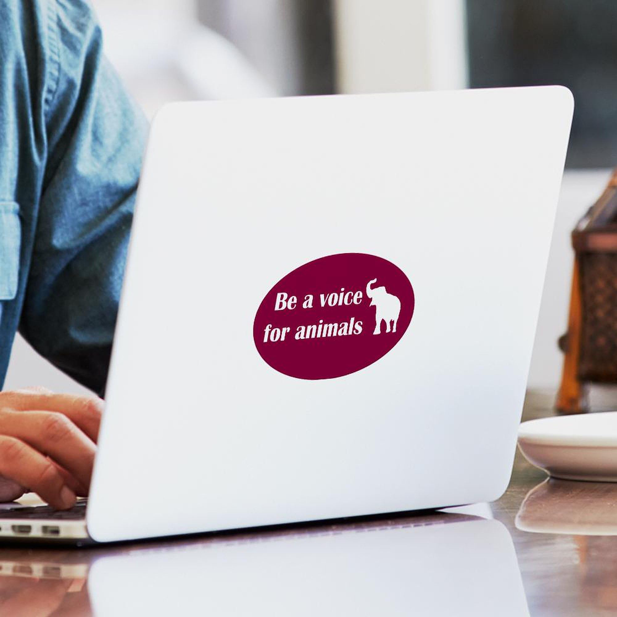 Be A Voice Oval Car Bumper Sticker - CafePress Decal for Cars & Laptops