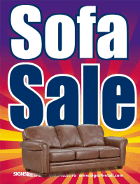 Vinyl Window Sign - Sofa Sale Promotion | Waterproof & Durable for Retail Stores, Clearance Events & Home Decor