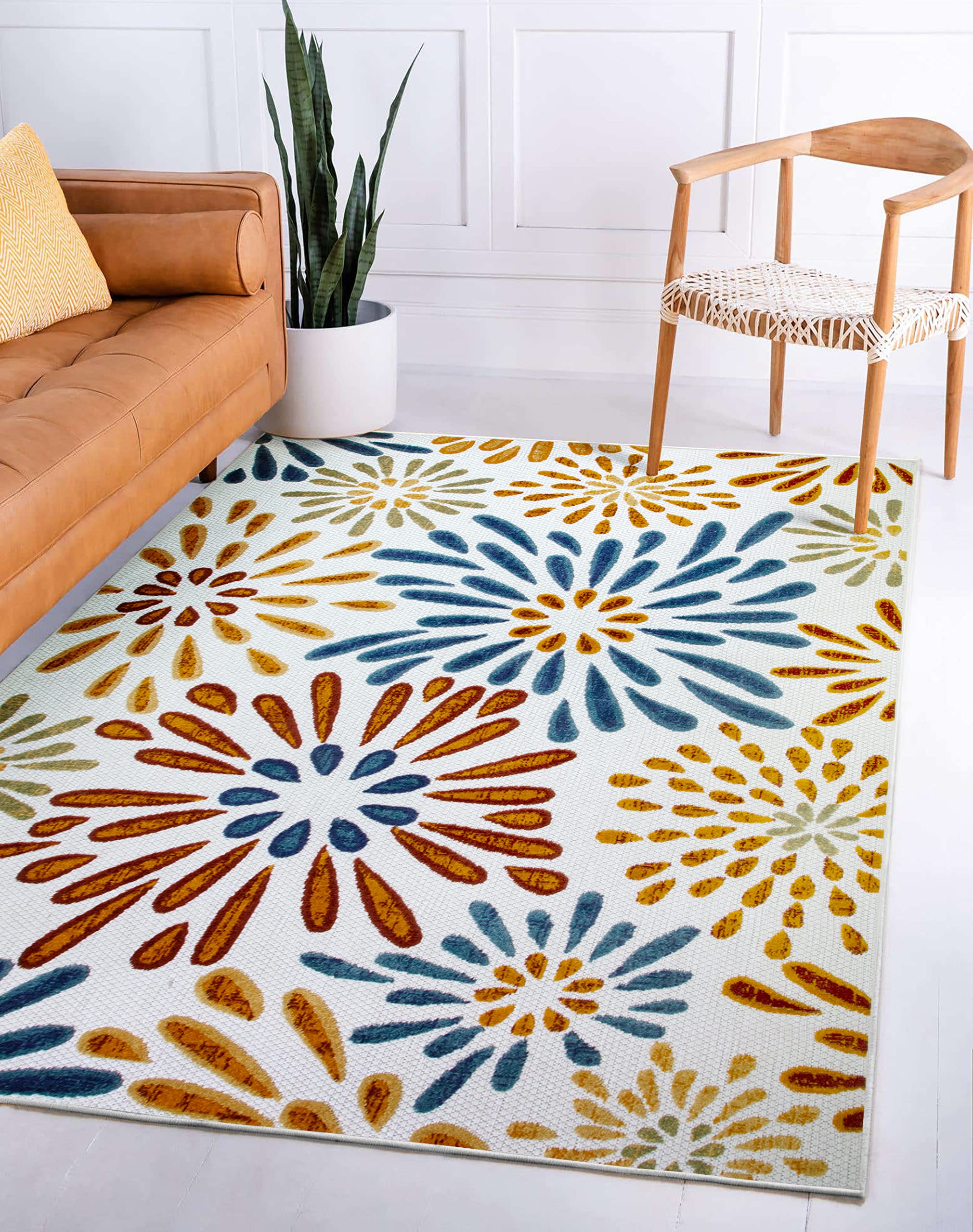 Leick Home 595439 Modern Floral Area Rug - 7'10