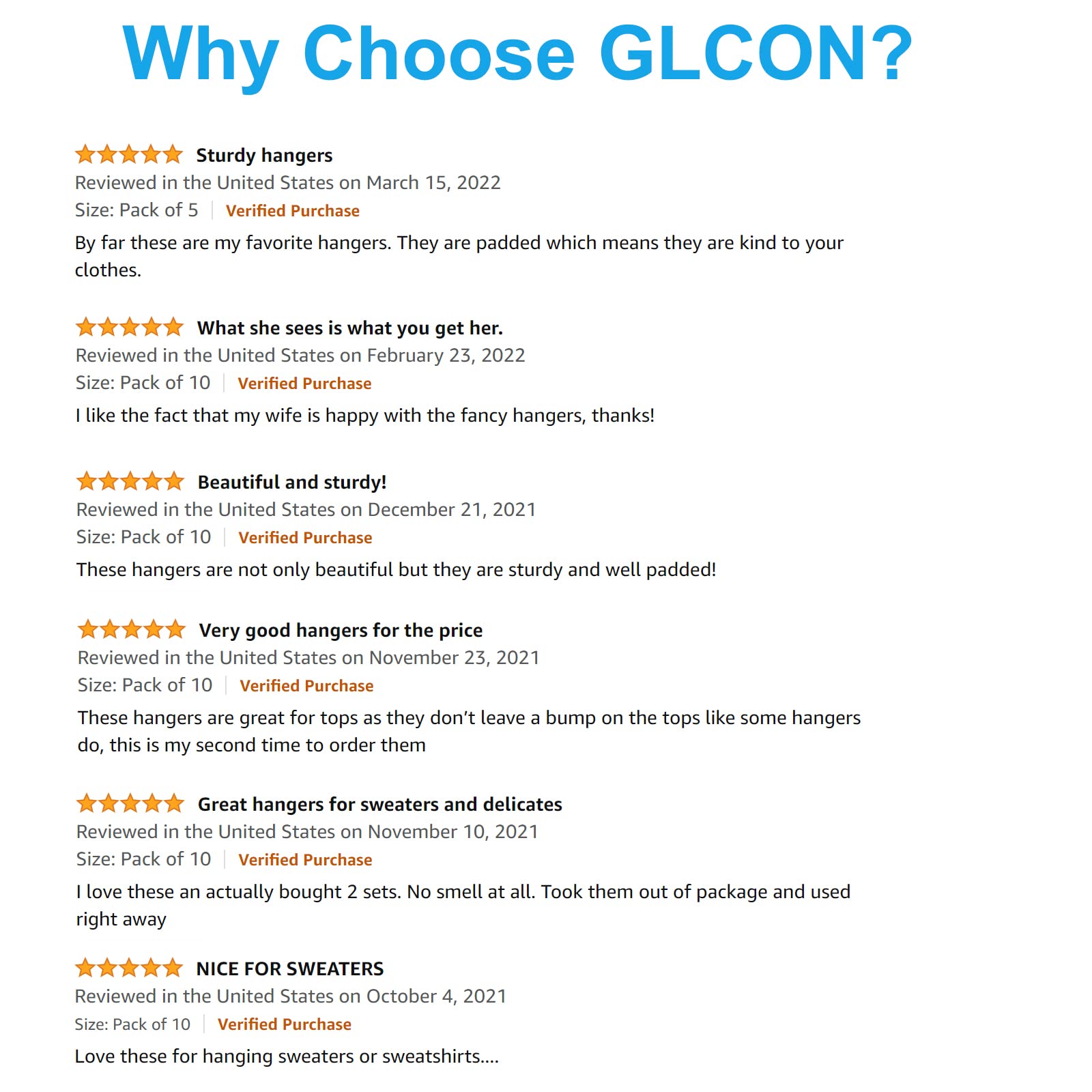 GLCON 16 Inch Satin Padded Hangers for Sweaters & Coats - Thick Foam Fabric Clothes Hangers for Women's Clothing - No Bump Fancy Canvas Covers - Perfect for Wedding, Bridesmaid & Delicate Garment Storage (Pack of 5) | Luxury Closet Organization & Wardrobe Protection