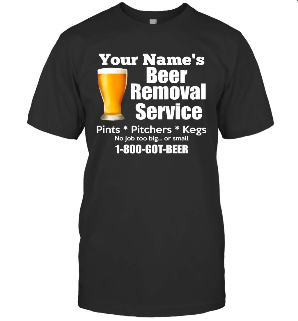OMTEE Personalized Beer Stain Removal Shirt - Funny Custom Name T-Shirt for Men & Women - Perfect for Bartenders, Breweries & Beer Lovers