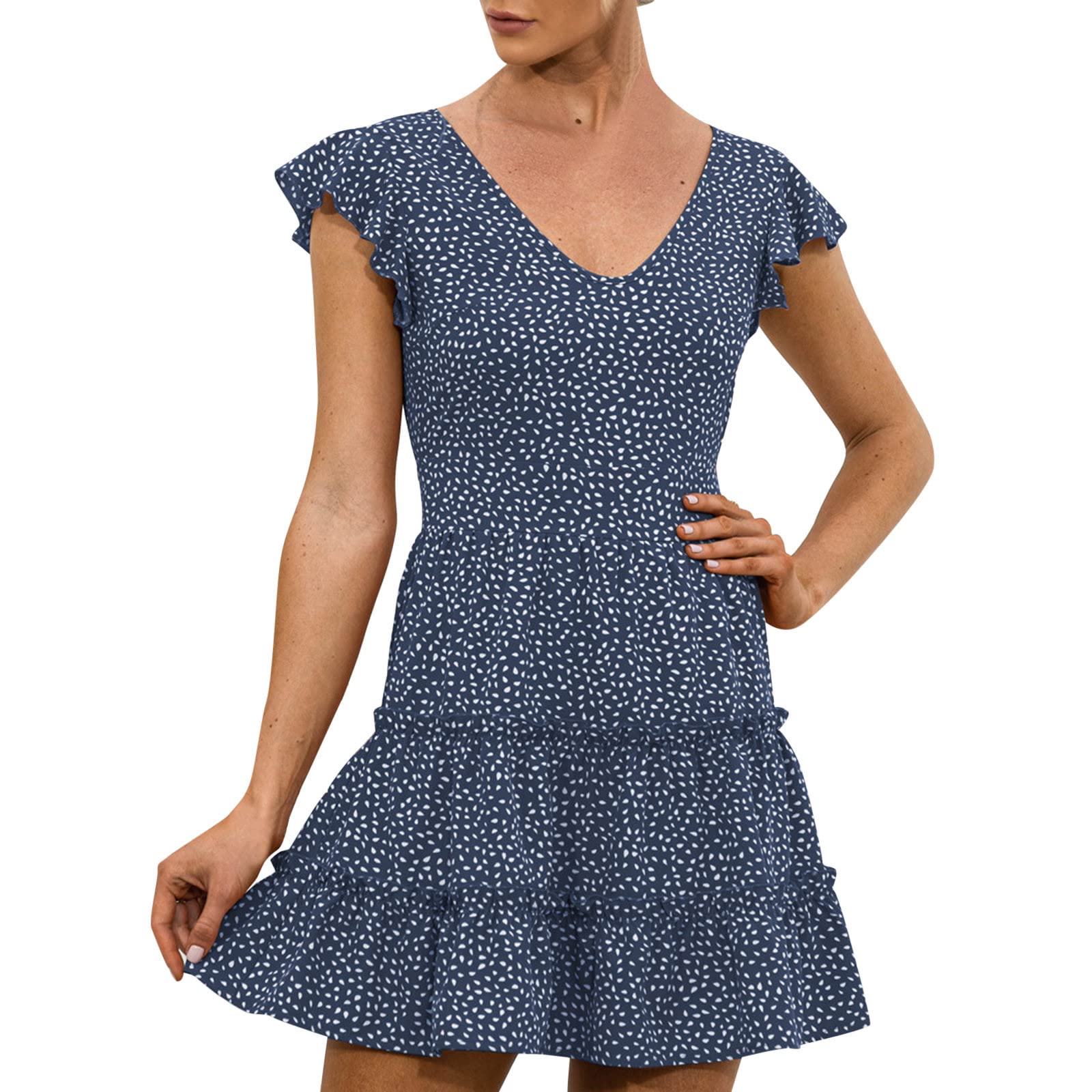 2023 Women's Summer Dresses - Floral Casual Short Sleeve Plus Size Graduation Dress | Perfect for Beach Vacations, Garden Parties & Summer Weddings