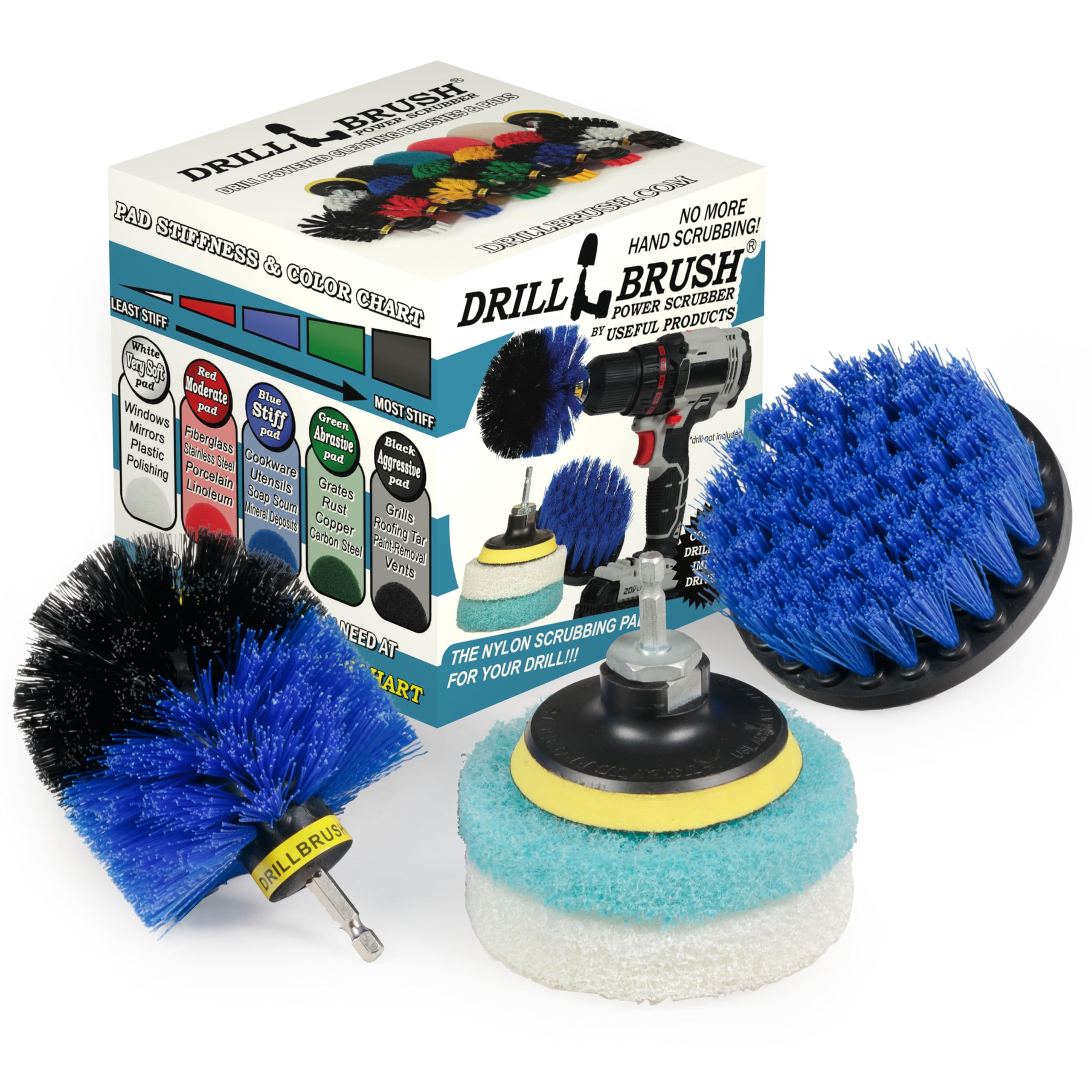 Multi-Purpose Cleaning Kit with Drill Brush & Scouring Pads - All-Purpose Cleaner for Kitchen, Stove, Cooktop, Pots, Oven, Floor & Bathroom - Heavy Duty Scrub Brush for Shower, Bathtub & Tough Stains - Ideal for Deep Cleaning Homes & Commercial Spaces