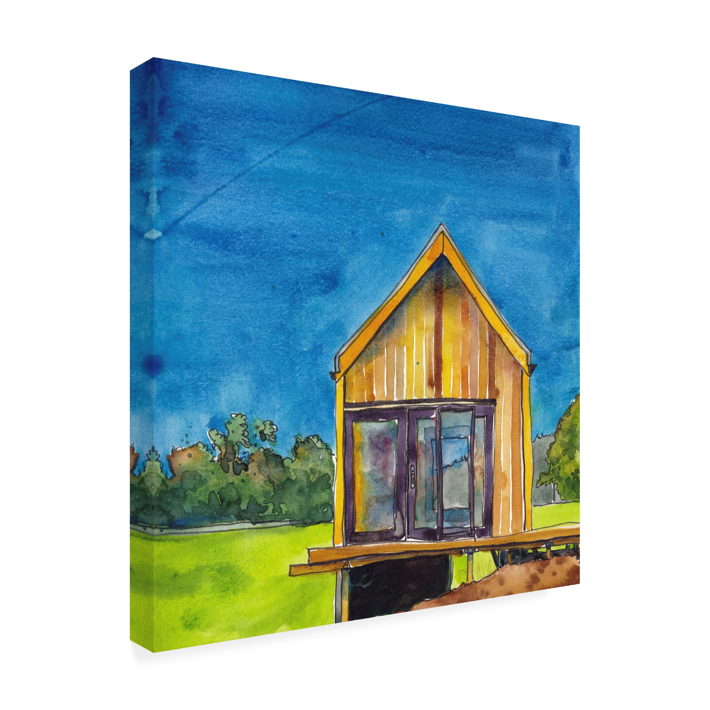 Paul McCreery 'Cabin Scape VI' Premium Canvas Wall Art - Handmade Landscape Painting for Living Room, Bedroom & Office Decor