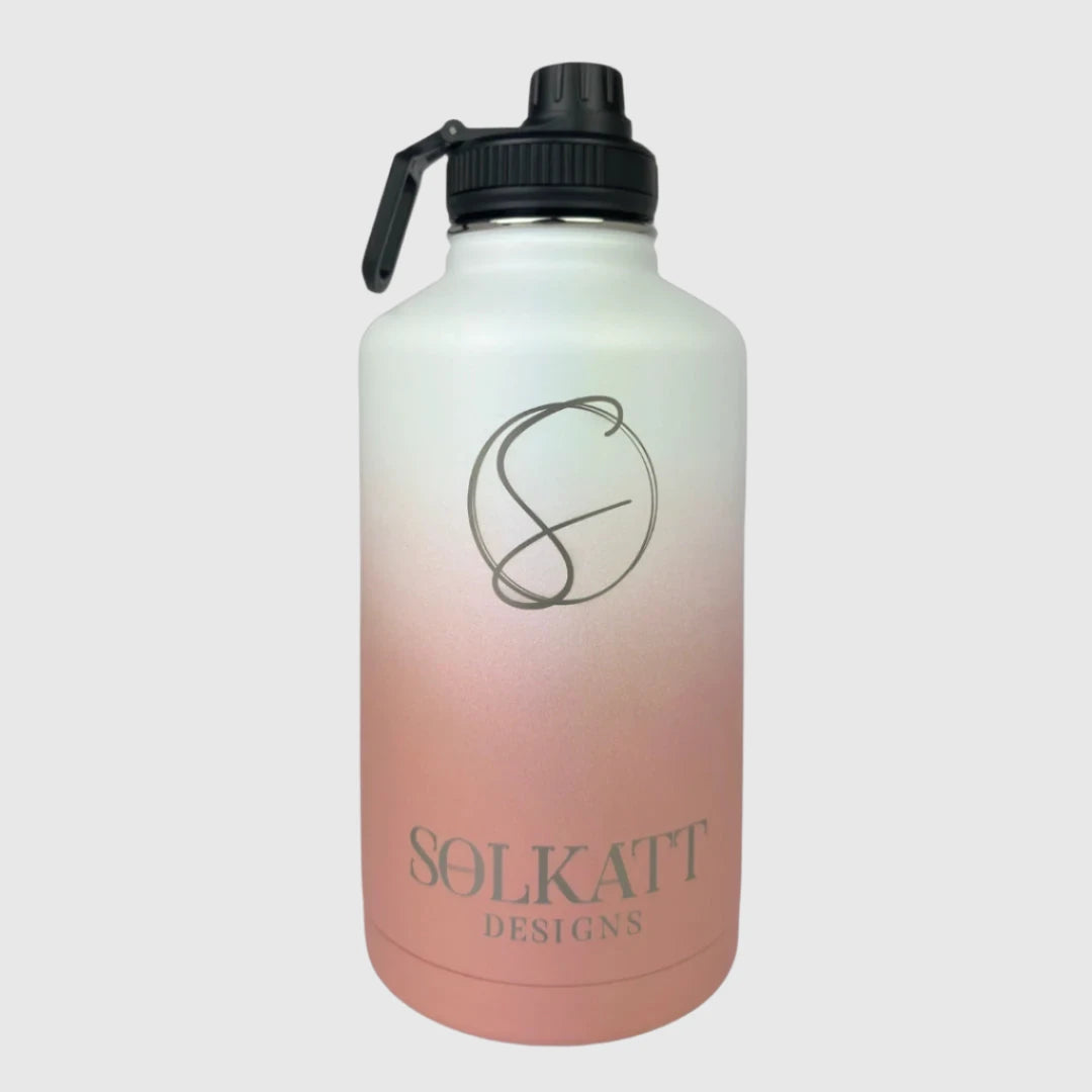 Premium Coral Pink Insulated Stainless Steel Water Bottle - 64oz (1.9L) Leak Proof, BPA Free - Perfect for Gym, Hiking, Travel & Outdoor Activities