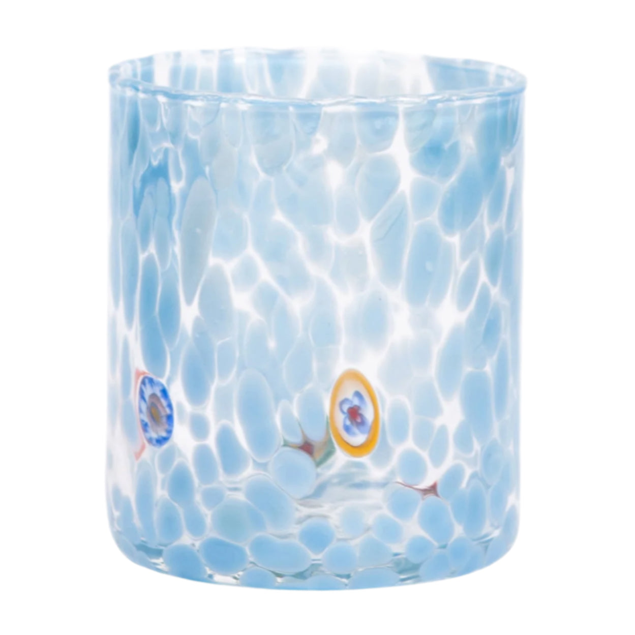 Authentic Murano Glass Tumbler - Handmade in Italy, Light Blue - Perfect for Cocktails, Wine, and Home Decor