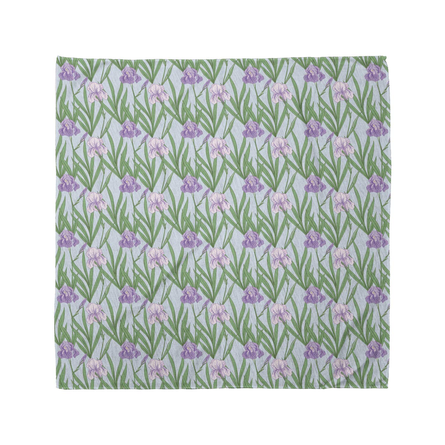 Ambesonne Floral Bandana - Purple Iris Japanese Style Unisex Head Scarf & Neck Tie for Women & Men | Perfect for Outdoor Activities, Music Festivals, and Fashion Accessories