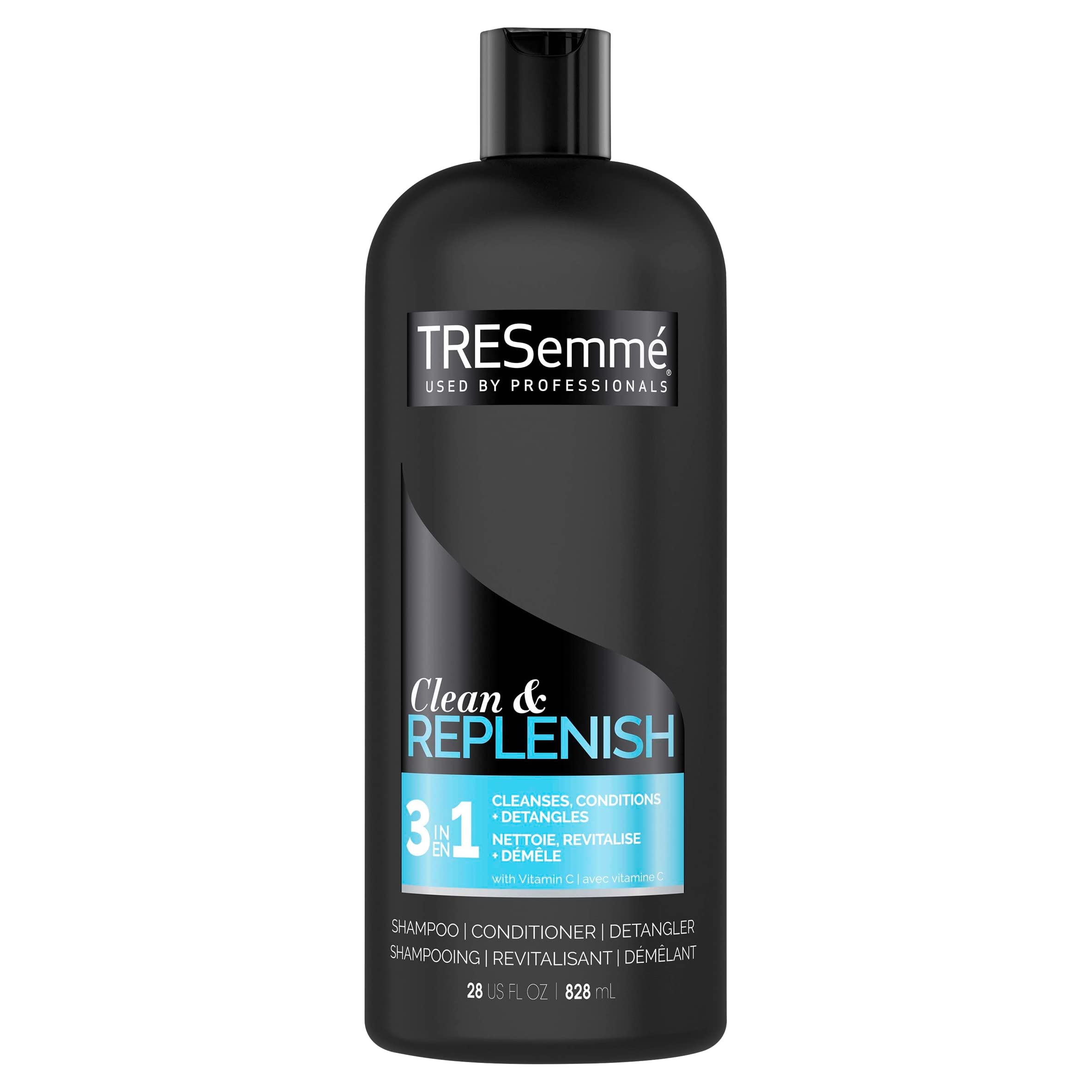 TRESemmé 2-in-1 Cleanse & Replenish Shampoo & Conditioner - 28 oz (828ml) for Dry & Damaged Hair - Salon Quality Hair Care for Daily Use at Home