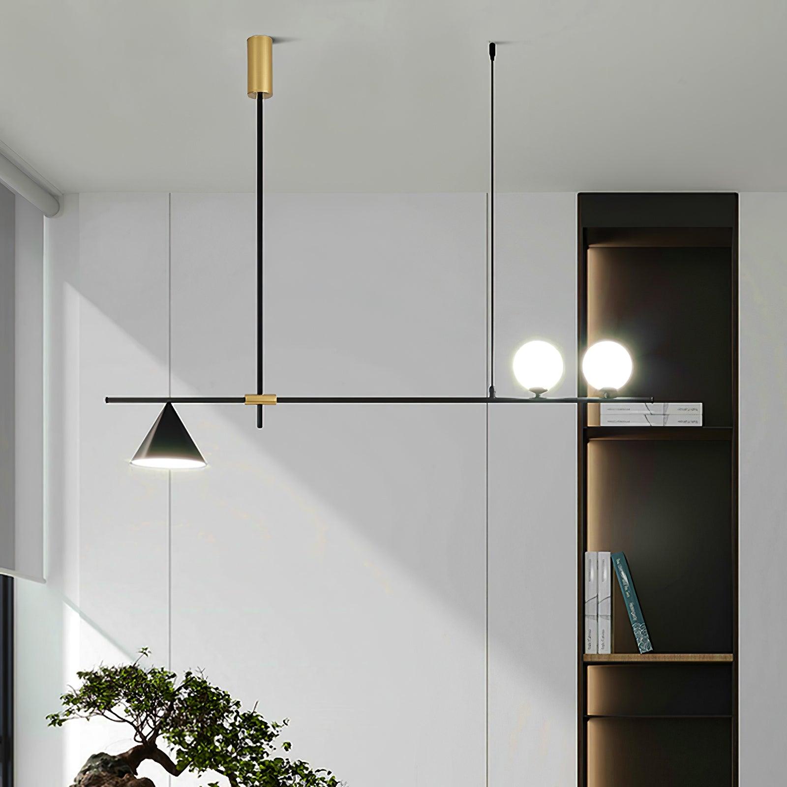 Eclipse Linear Suspension Light - Modern LED Pendant Lighting Fixture for Kitchen Island, Dining Room & Office | Dimmable Contemporary Hanging Light