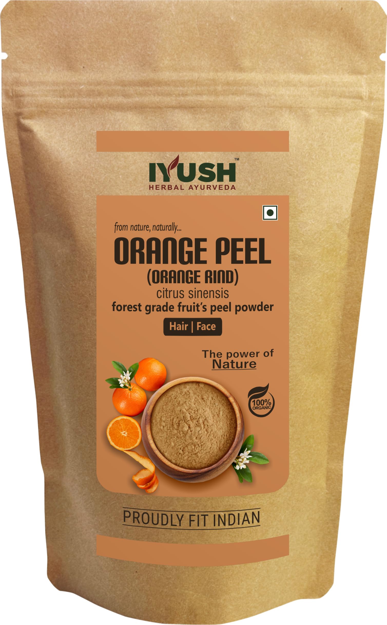 IYUSH Herbal Ayurveda Orange Peel Powder for Skin Whitening & Detan – 900gm | Natural Face Pack for Glowing Skin, Tan Removal & Brightening | DIY Beauty Treatment for Acne, Dark Spots & Uneven Tone