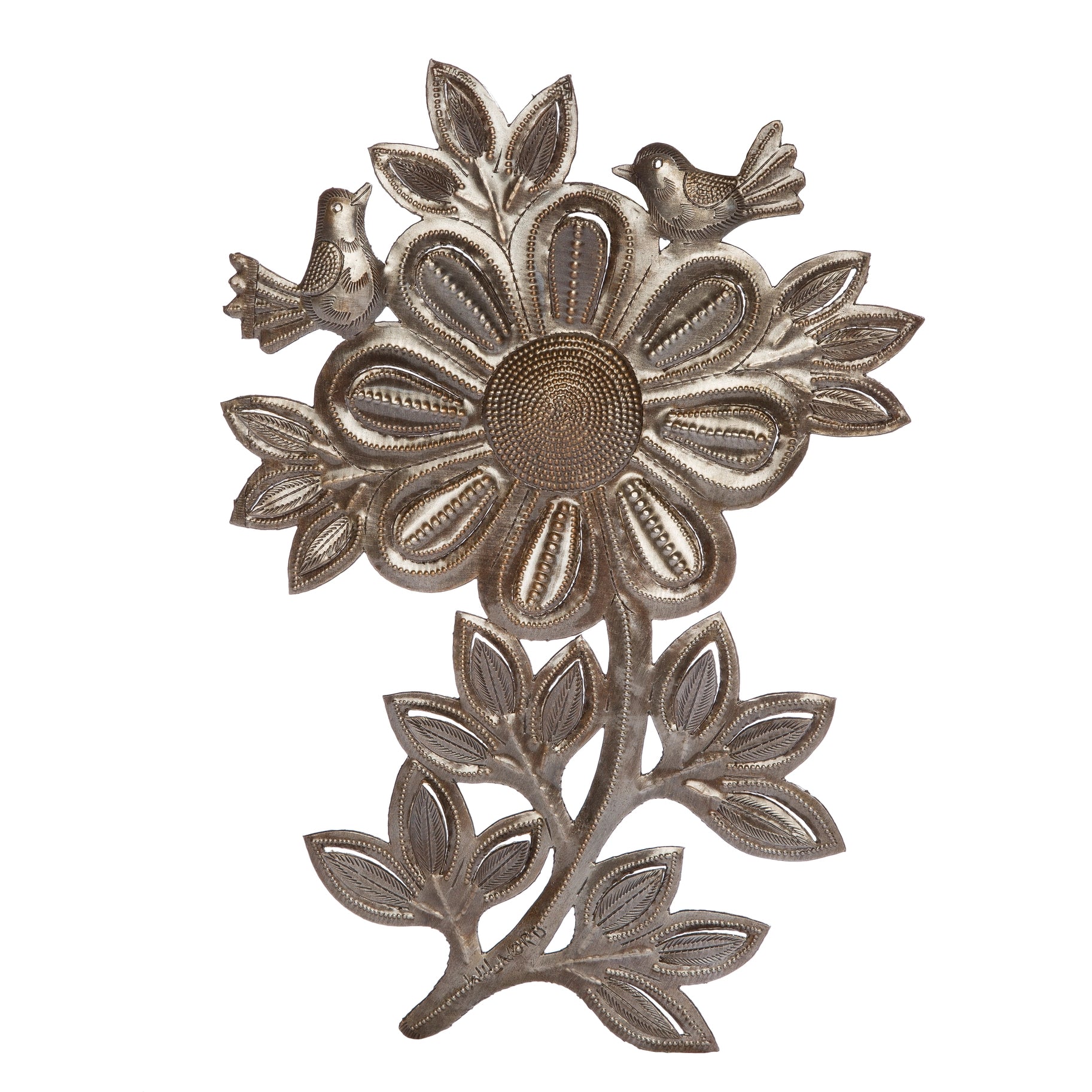 Floral Friends Haitian Metal Wall Art - Handcrafted Decorative Metal Flowers for Home & Garden Decor - Perfect for Living Room, Bedroom, or Outdoor Spaces