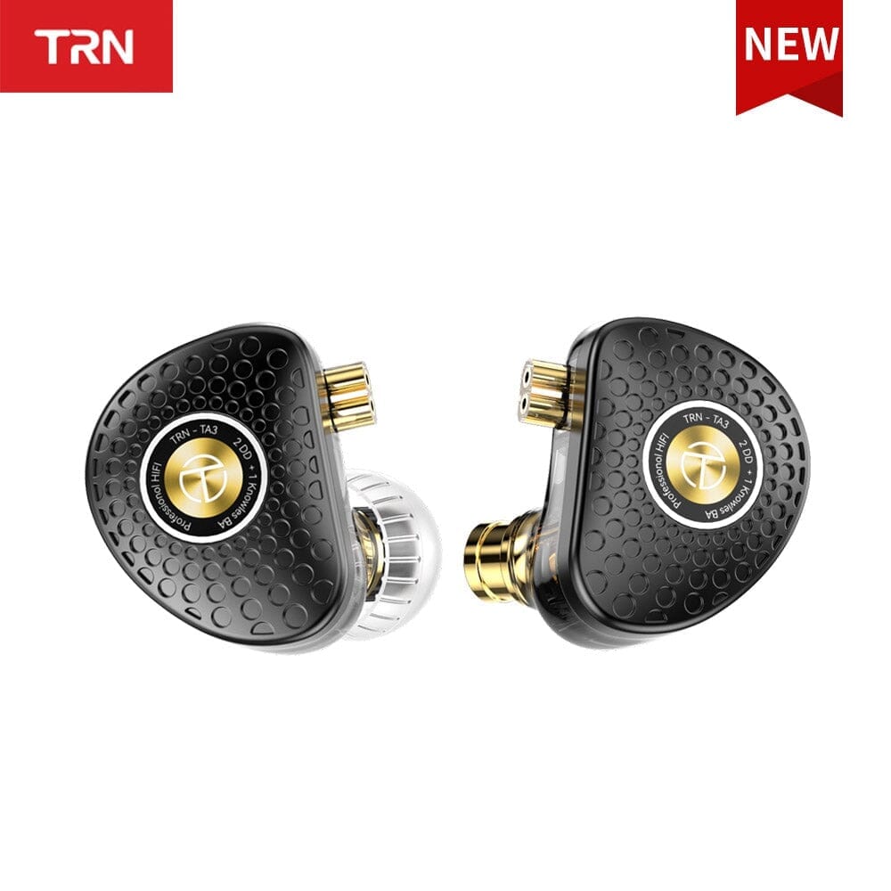 TRN TA3 Hybrid 2DD+1BA Knowles Balanced Armature In-Ear Monitors with Interchangeable 2.5mm/3.5mm/4.4mm Connectors - Perfect for Audiophiles, Musicians & Studio Monitoring