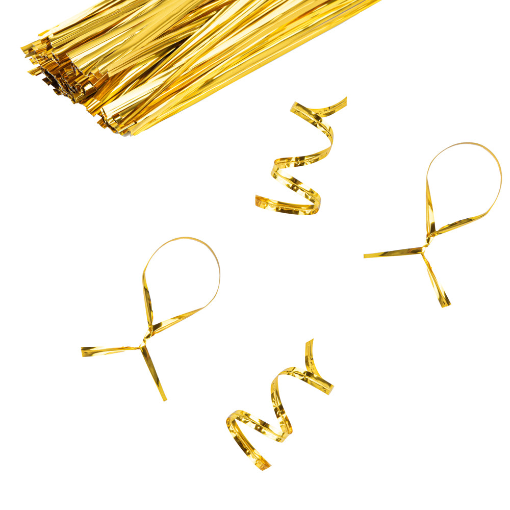 Premium Gold Metallic Twist Ties for Bags - 500 Count Box | Secure & Decorative Bag Closures for Food Storage, Gift Wrapping & Organizing
