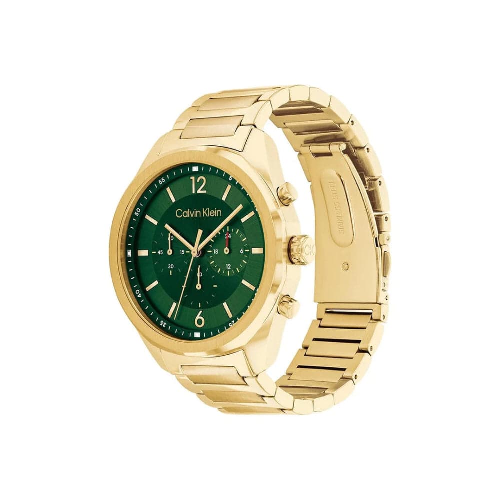 Calvin Klein Men's Chronograph Watch with Gold Stainless Steel Strap 25200266 - Perfect for Business, Casual Wear & Special Occasions