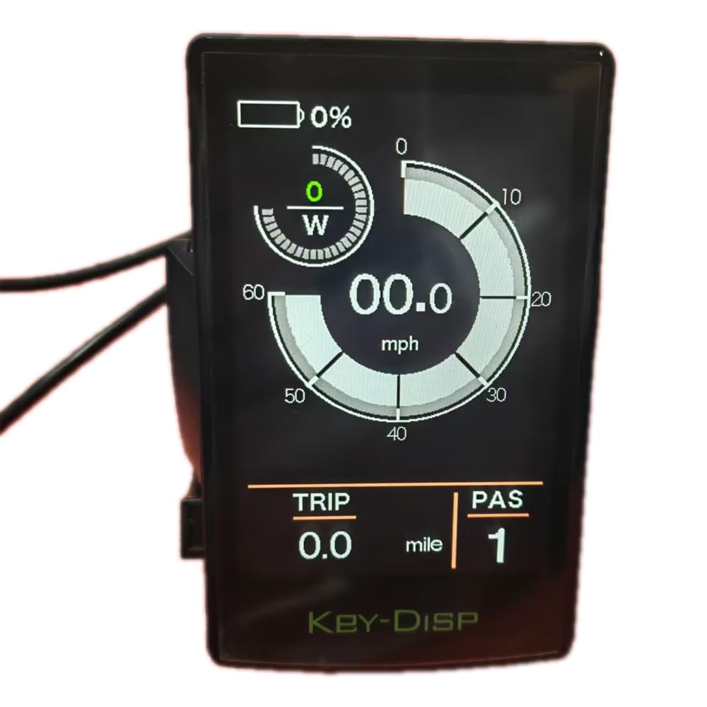 NULKOMMA Electric Bike LCD Display Meter Key-DISP KD718 - 36V/48V TFT Speedometer for E-Bike & Scooter - Waterproof E-Bike Computer Conversion Kit - Perfect for Commuting, Off-Road & City Riding