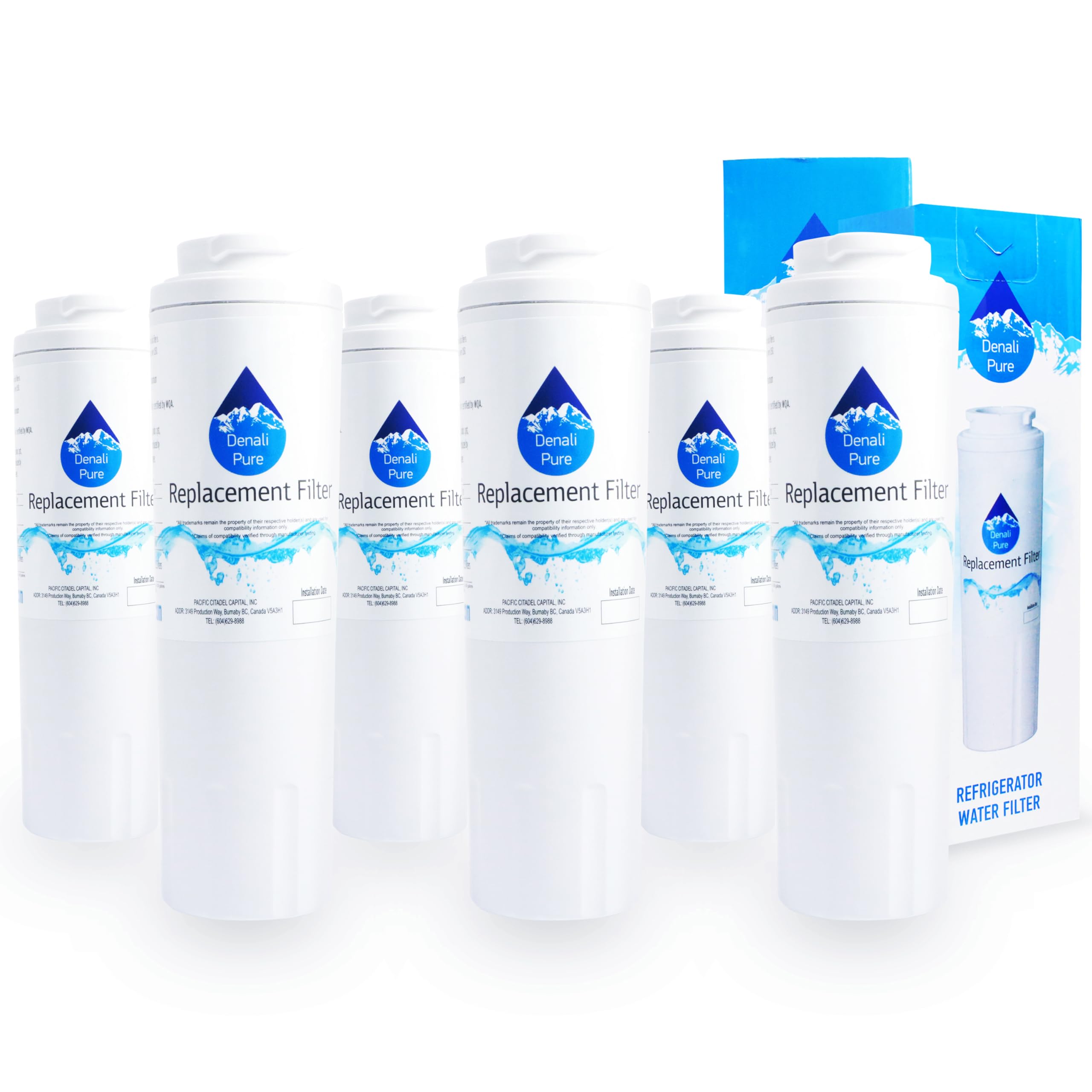 6-Pack Whirlpool GI7FVCXWY00 Refrigerator Water Filter Replacement - Compatible with Whirlpool 4396395 Fridge Water Filter Cartridge | Pure Drinking Water for Home & Office Use