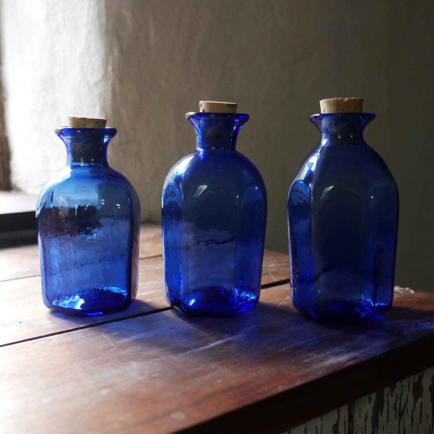 Handblown Hexagonal Glass Bottle - Unique Decorative Vase for Home, Office, or Wedding Centerpieces | Eco-Friendly & Elegant Gift Idea