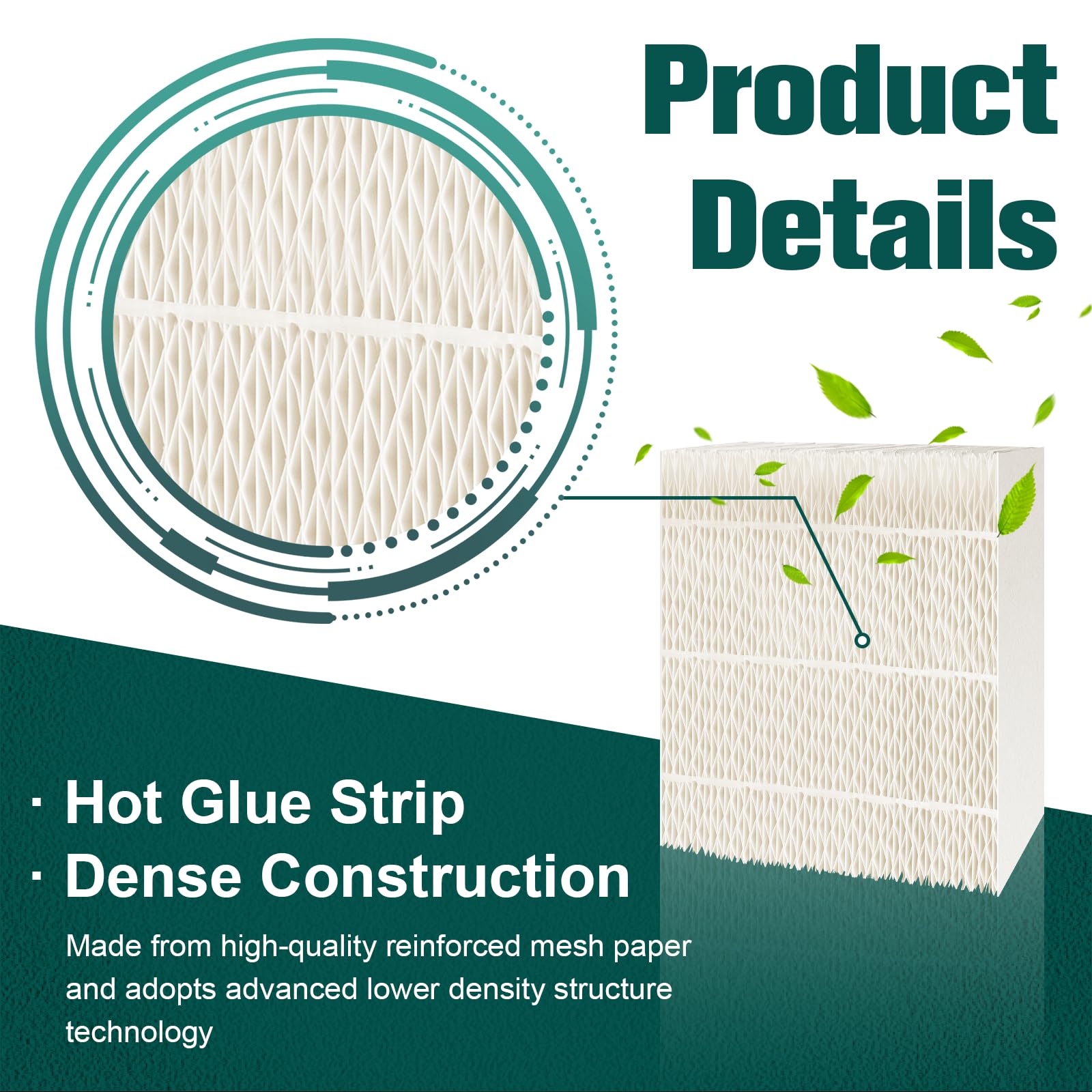 ROMON 1043 Humidifier Filter Wick Replacement (2 Pack) - Compatible with Essick Air AIRCARE 821000/826000/826800/831000, EP9500/EP9700/EP9R500/EP9R800 & Bemis Space Saver 8000 Series - Perfect for Bedroom, Office and Dry Climate Areas