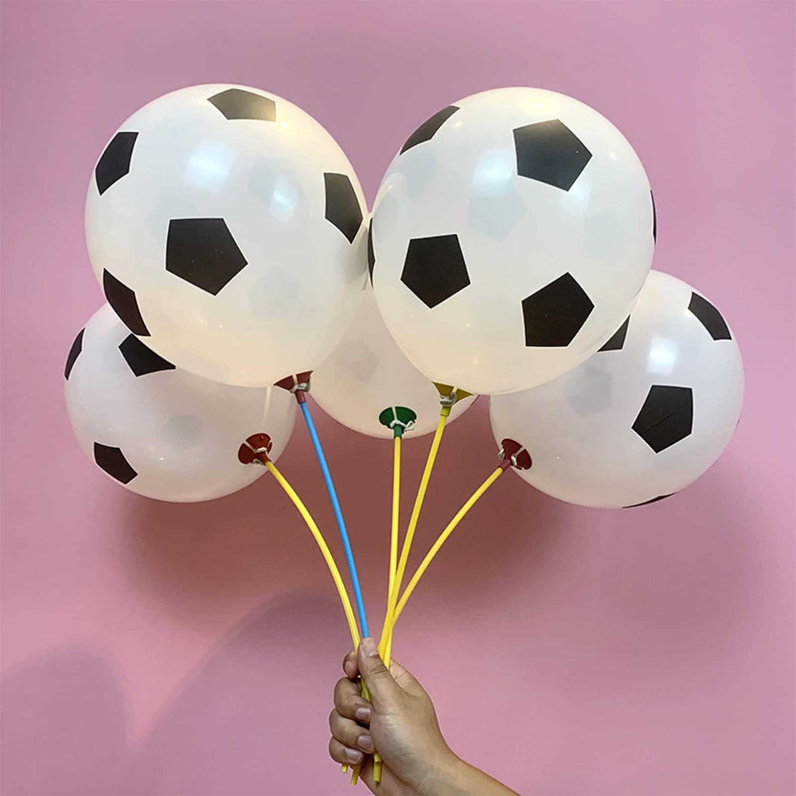 JEOPKO 24-Pack Black & White Soccer Balloons - 12 Inch Football Party Decorations for Sports Theme Birthday, Baby Shower & Game Day Celebrations - Perfect for Soccer Fans & Team Spirit Events