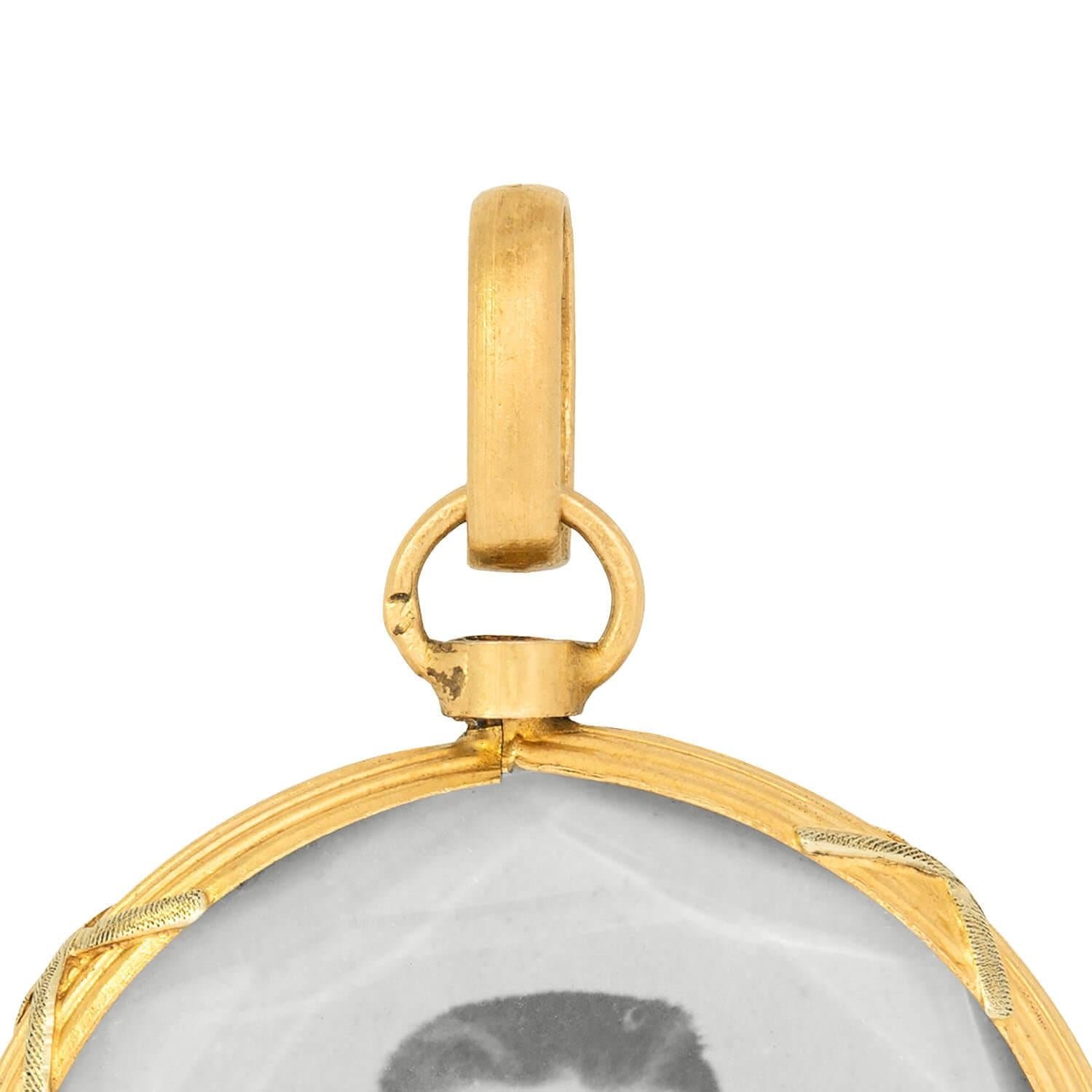 Antique Edwardian 18K Gold French Locket - Double Sided Beveled Glass Photo Pendant for Vintage Jewelry Collection | Perfect for Wedding, Anniversary & Heirloom Gifts