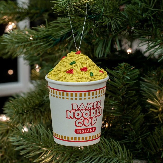 4 Pack Ramen Noodle Cup Ornaments - Japanese Instant Noodle Miniature Decorations for Christmas Tree, Party, Home, and Office Decor