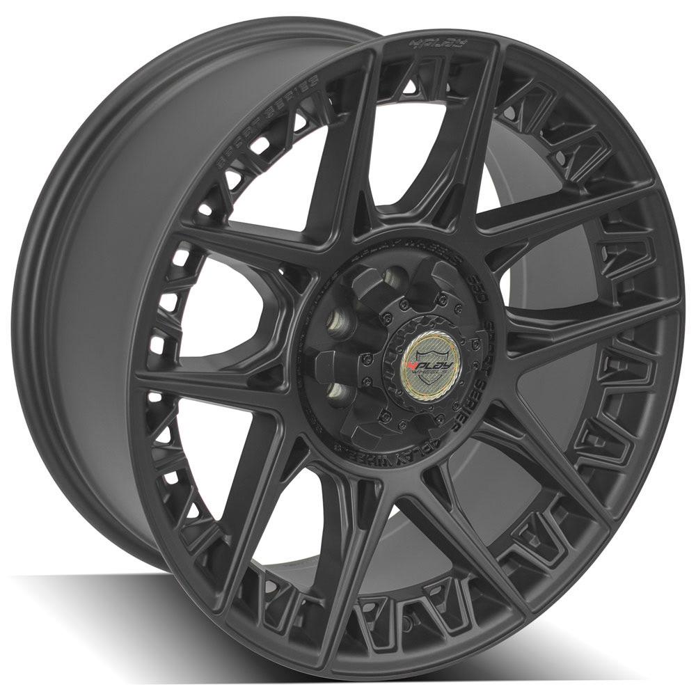 4Play Sport Series 4PS50 20x9.0 Satin Black Wheel - 0 Offset, 6x120mm Bolt Pattern, 66.9mm Hub Bore - Perfect for Chevy, GMC, Cadillac Trucks & SUVs - Off-Road & Street Performance Upgrade