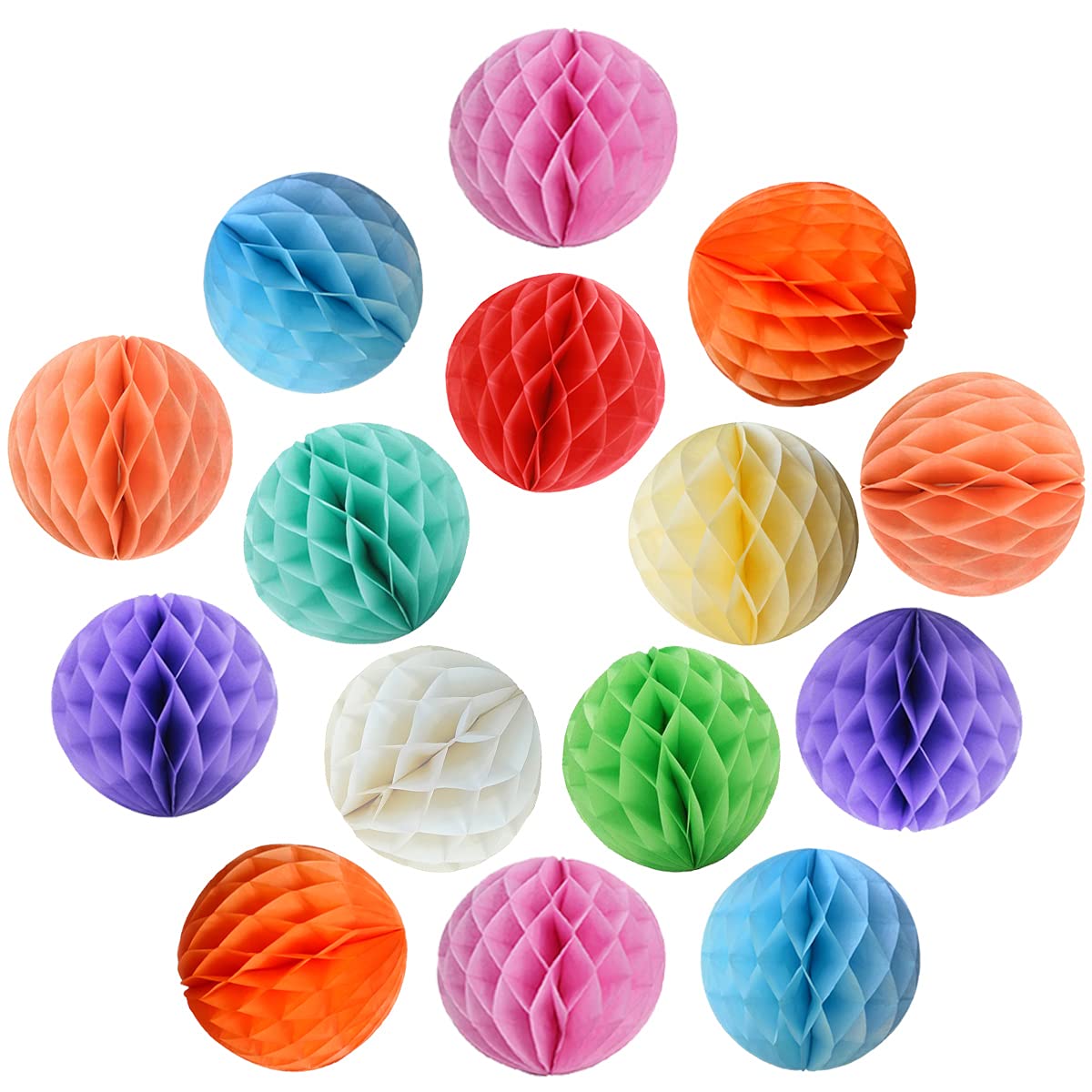 30pcs 4inch Colorful Tissue Paper Pom Poms - Honeycomb Balls for Party Decorations, Wedding, Baby Shower & Nursery Wall Decor - Perfect for Birthday Parties, Bridal Showers & Home Decoration