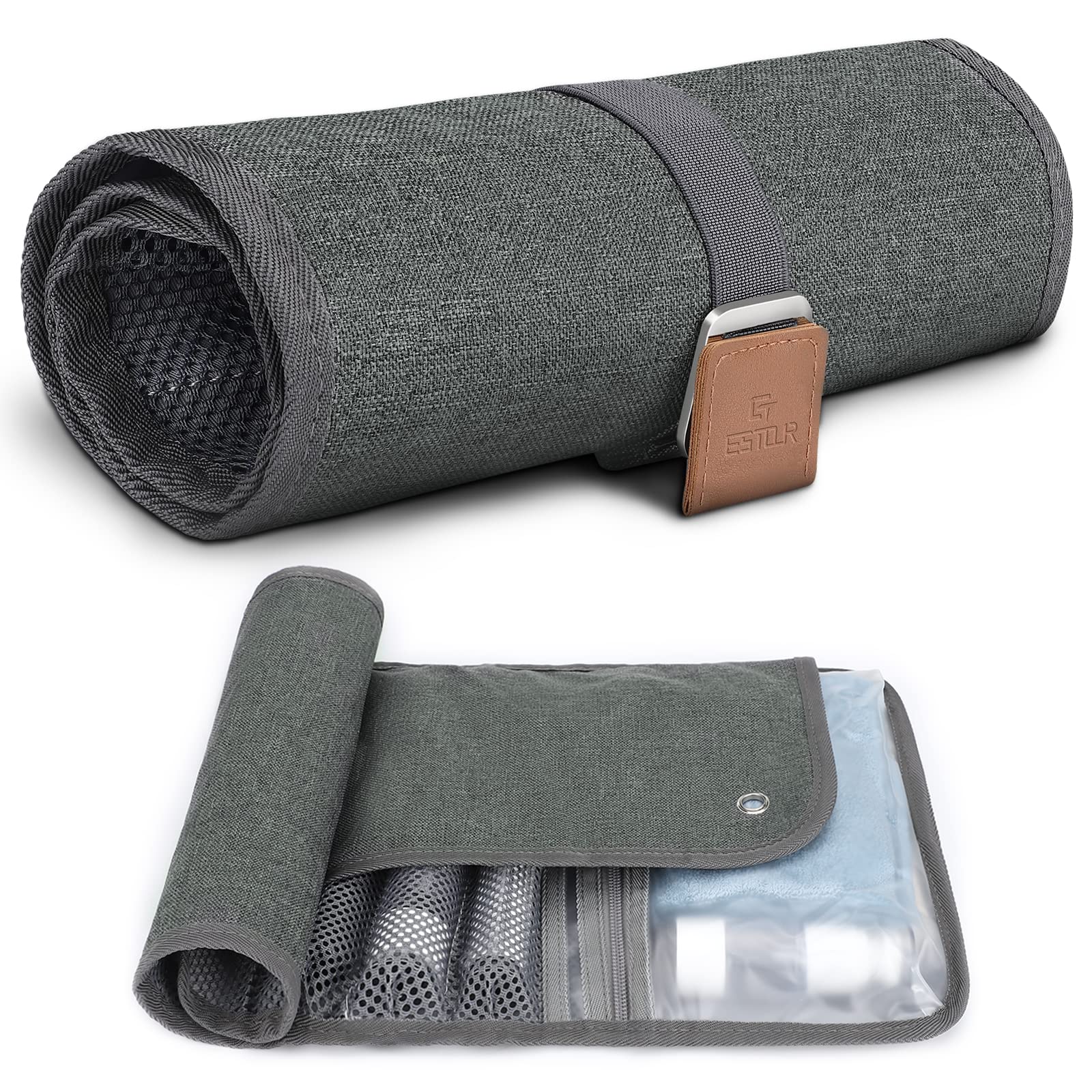 Water-Resistant Men's Travel Toiletry Bag - Compact Bathroom Organizer for Hygiene & Shaving Kit (6. Mystery Gray, Polyester) | Perfect for Business Trips, Gym & Vacation Essentials | Stylish Gift for Men