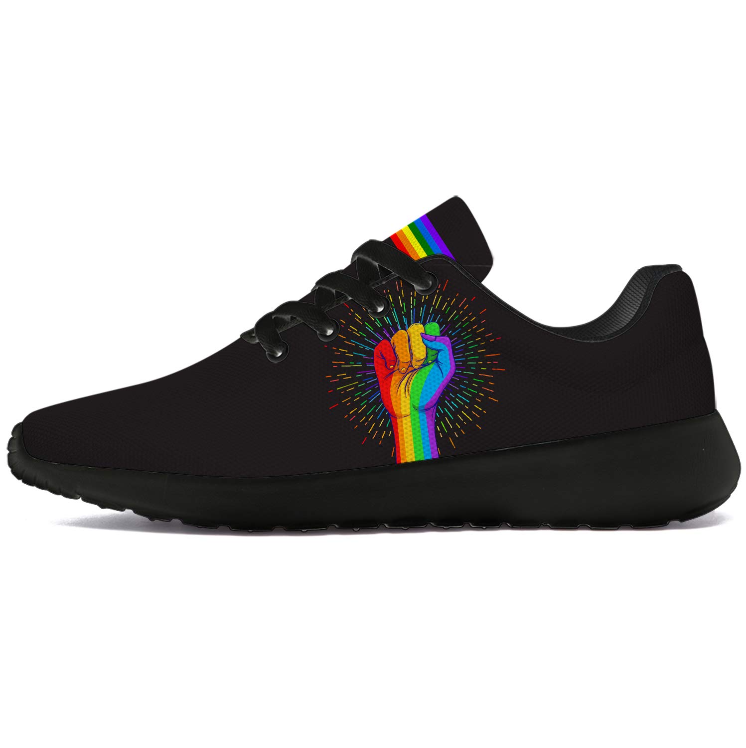 Unisex LGBTQ+ Rainbow Running Shoes - Men's Size 9/Women's Size 10.5 - Comfortable Walking & Tennis Sneakers - Perfect Pride Gift for Gay, Lesbian & Allies - Ideal for Jogging, Gym Workouts & Pride Events