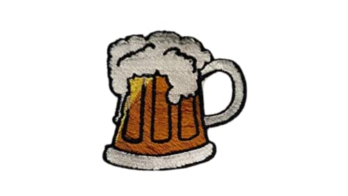 Beer Mug Iron On Patch - DIY Sew On Embroidered Applique for Jackets, Hats & Bags - Perfect for Home Decor, Gifts & Craft Projects