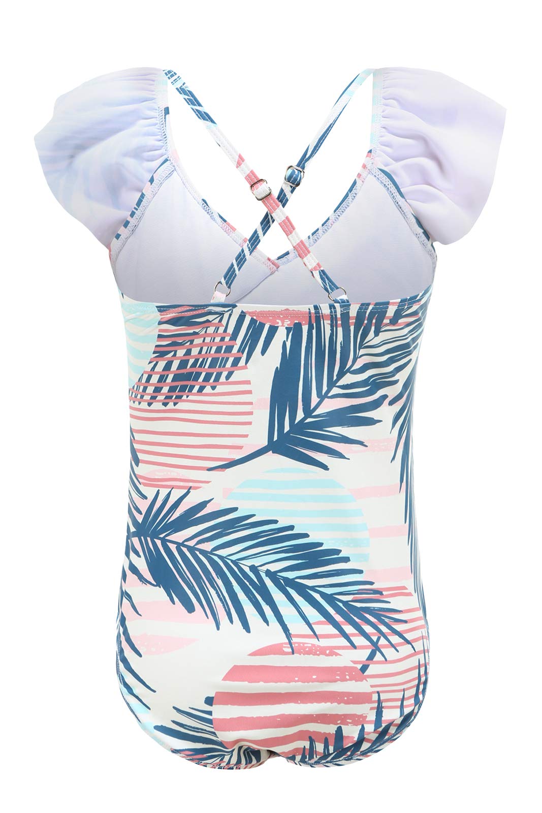Girls One Piece Swimsuits - Striped Rainbow Bathing Suit for Kids | Perfect for Beach, Pool & Summer Vacation