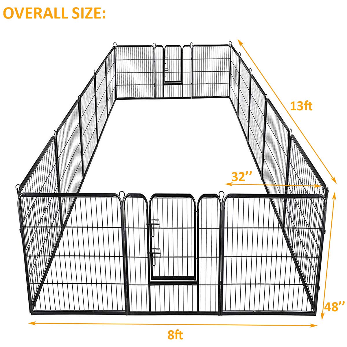 Giantex 16/8 Panel Foldable Metal Pet Playpen with Door - Portable Dog Exercise Pen, Cat & Rabbit Fence, Chicken Barrier for Indoor/Outdoor Use - Ideal for Backyard, Kennel & Travel (48'', 16 Panels)