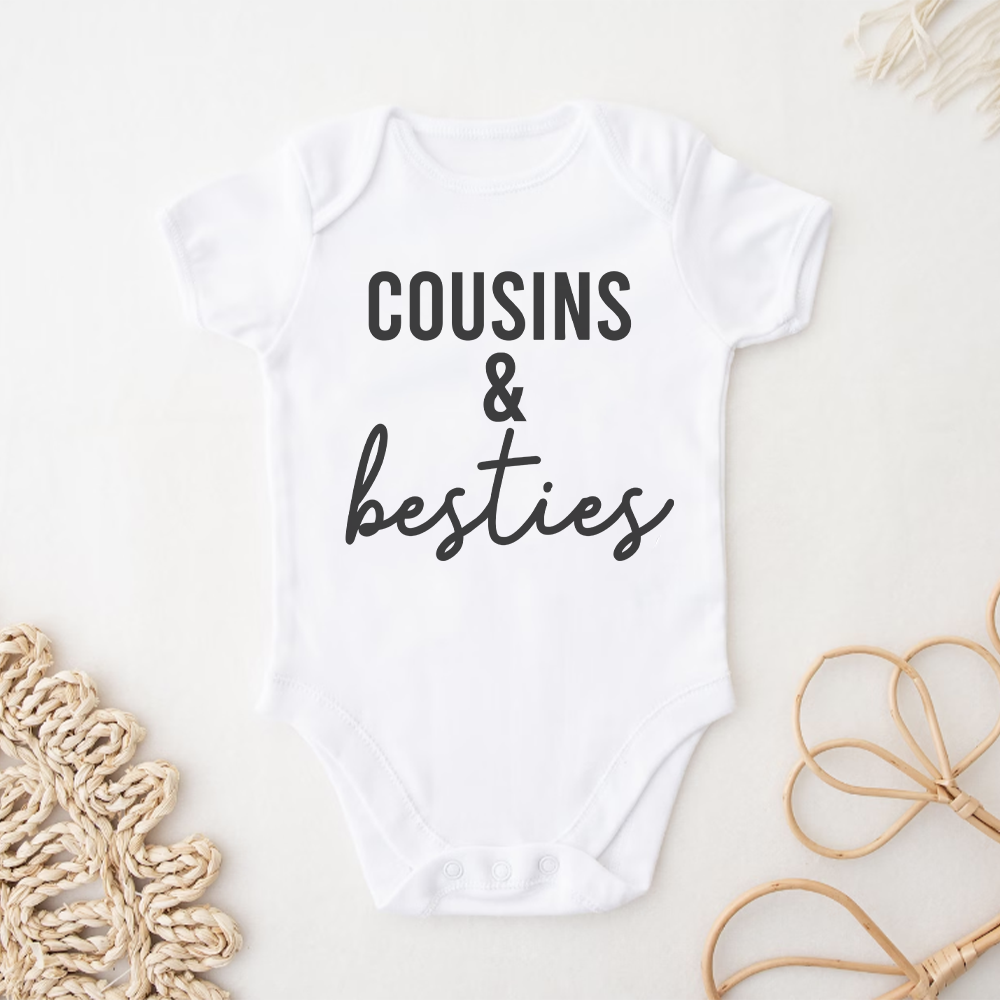 Best Friends & Cousins Baby Bodysuit - Cute Matching Outfits for Twins, Siblings & Friends - Perfect for Family Photos, Birthdays & Playdates