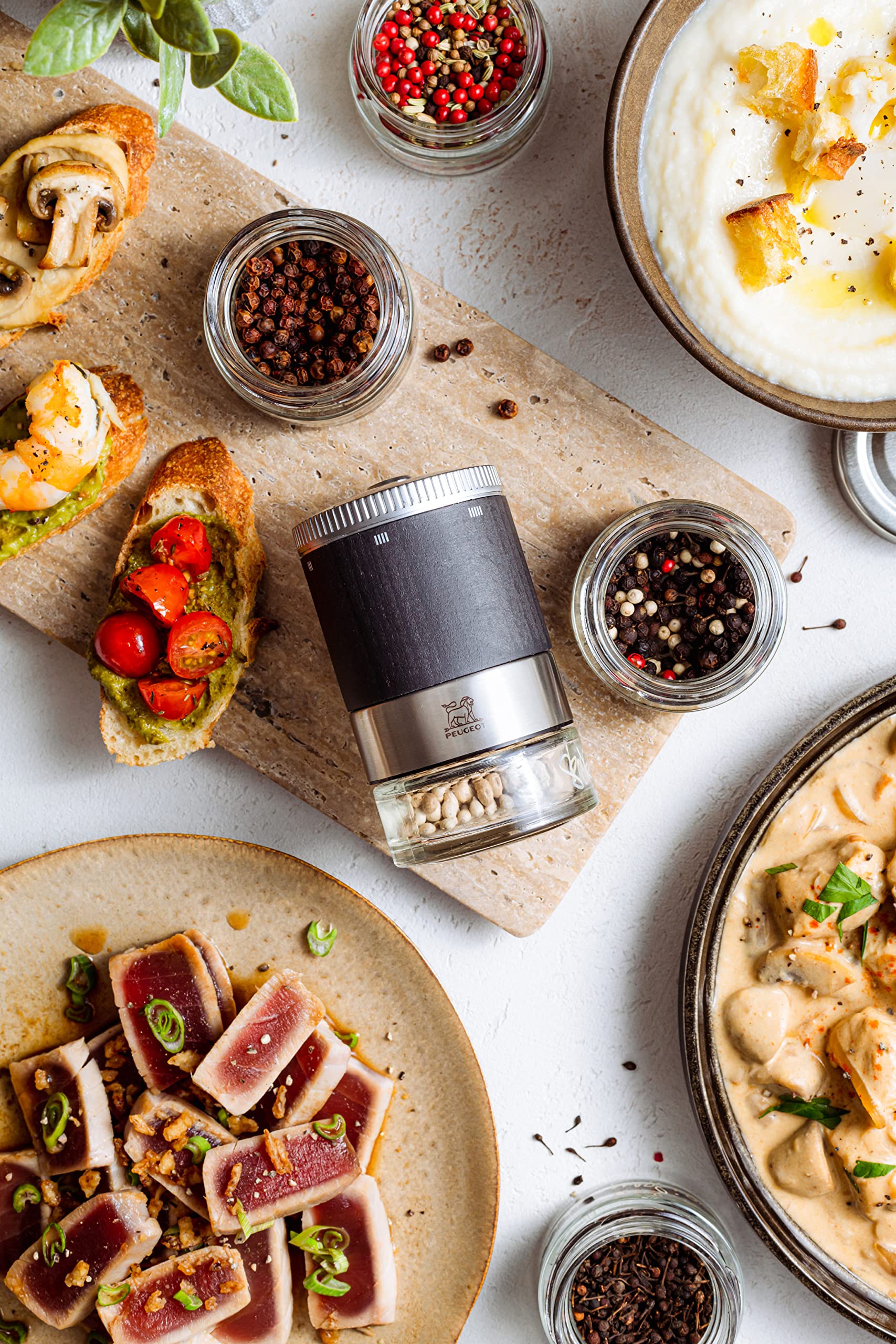 Premium Peugeot Maestro Pepper Mill Set - 3 Gourmet Pepper Varieties Included - Perfect for Kitchen, Dining & Gift Giving