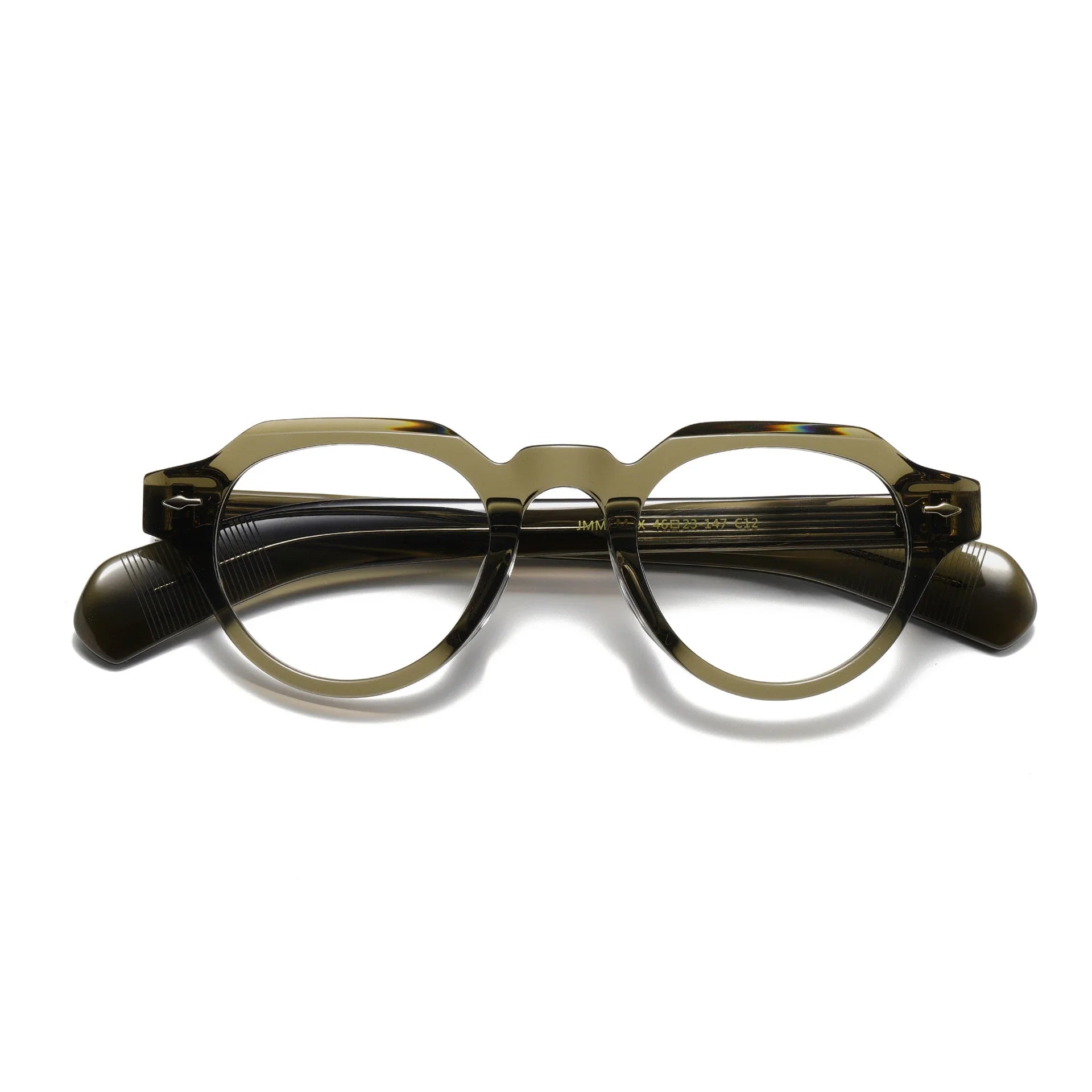 Unisex Full Rim Flat Top Round Thick Acetate Eyeglasses 409139 - Stylish & Durable Eyewear for Men & Women - Perfect for Reading, Work, and Fashion Accessories