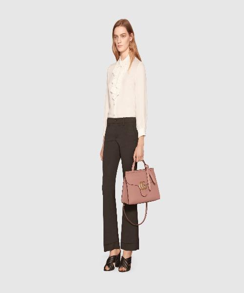 Gucci GG Marmont Small Top Handle Bag for Women | Lightweight Leather Shoulder Bag in Dusty Pink | Perfect for Work, Date Night & Special Occasions