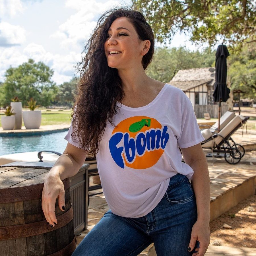 Women's F Bomb Slouchy T-Shirt - Soft Relaxed Fit Casual Tee in White | Perfect for Everyday Wear, Weekend Outfits & Lounge Comfort