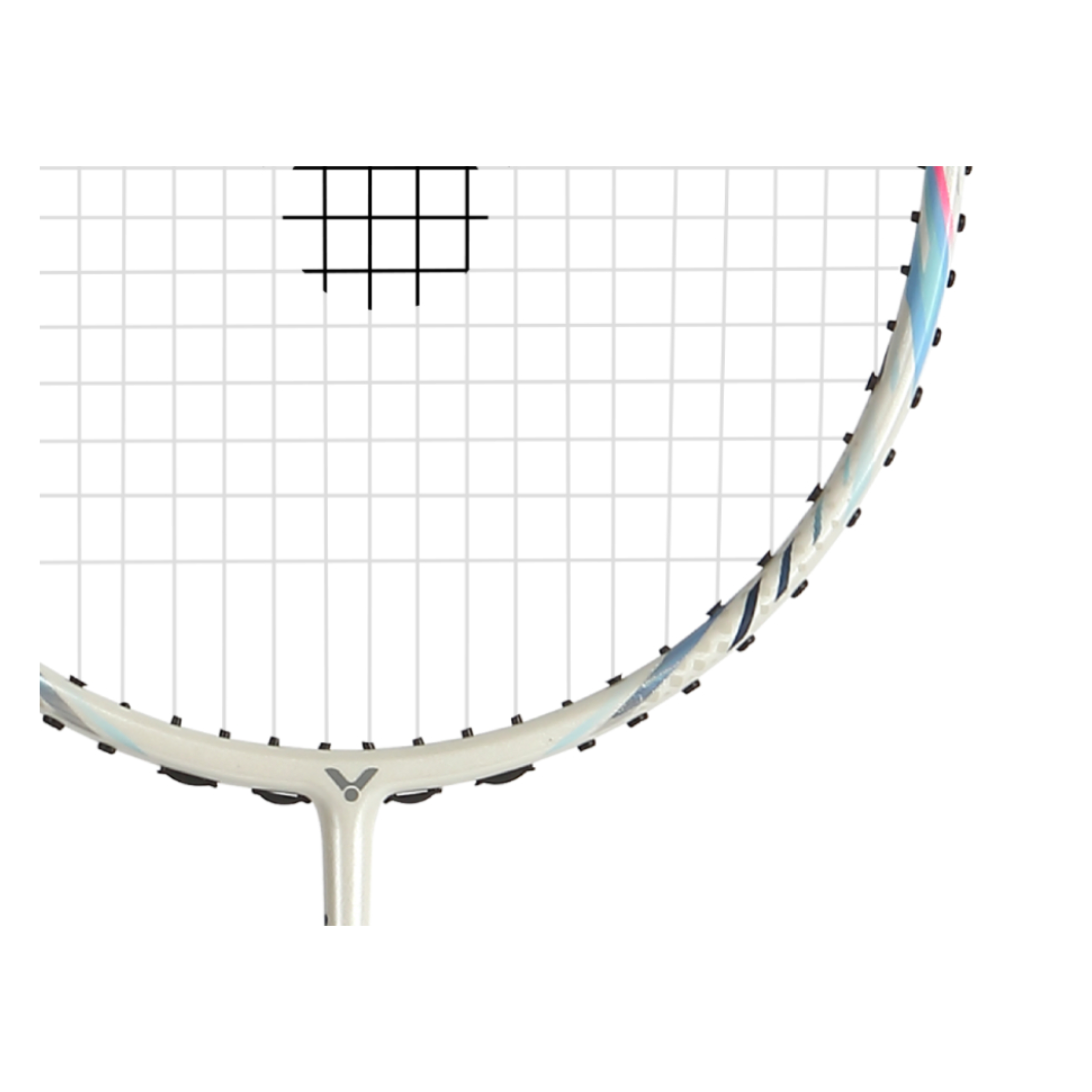 Victor DriveX 1A Prestrung Badminton Racket - Lightweight Carbon Fiber Badminton Racquet with Shock Absorbing Grip [Moonlight White] - Perfect for Beginners & Recreational Players - Indoor & Outdoor Court Play