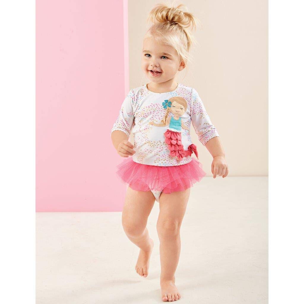 Mud Pie Girls' Rash Guard Set - UPF 50+ Sun Protection Swimwear for Toddler & Kids - Perfect for Beach, Pool & Summer Water Activities